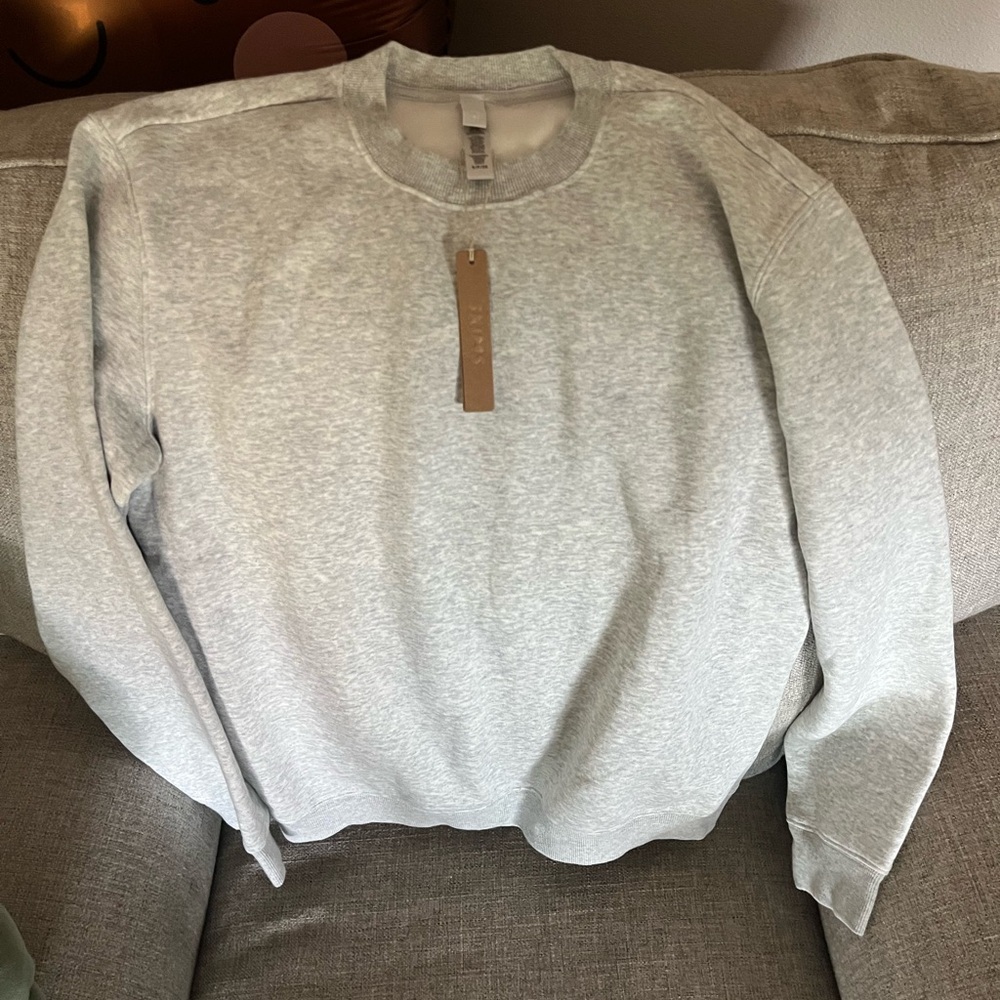 SKIMS Light Gray fleece lounge Crewneck Sweater